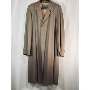 Vintage Rainfair 1960's Tan Rain 48 Long Topcoat Milium Insulated Trench Coat